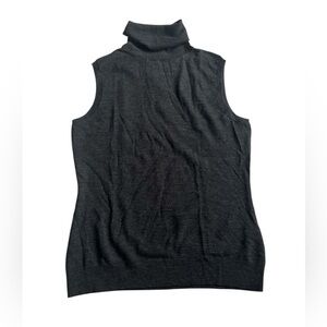 Lafayette 148 New York Charcoal Sleeveless Turtleneck Sweater